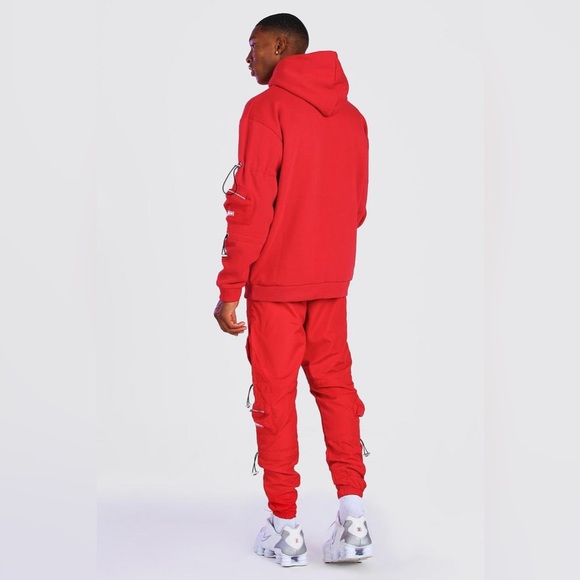 Boohoo Man - NWT - Oversized Cargo Hoodie With Bungee Cord - Medium - Picture 2 of 9